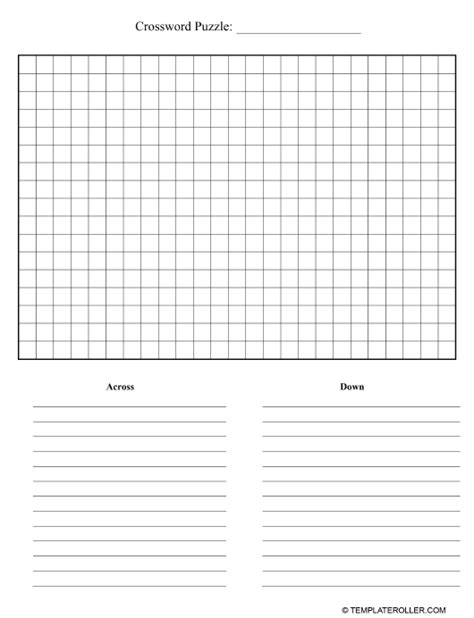 Blank Crossword Puzzle Template Download Fillable Pdf Templateroller