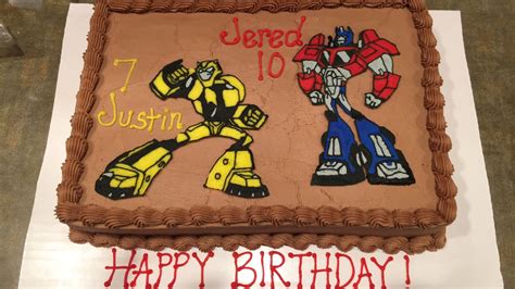 Transformers Cake Bumble Bee And Optimus Prime 5th Birthday Birthday