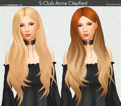Kot Cat S Club Anna Hair Clayified Sims 4 Hairs Sims Hair Sims 4