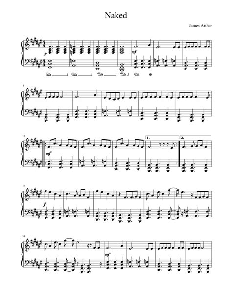 Naked Sheet Music For Piano Solo