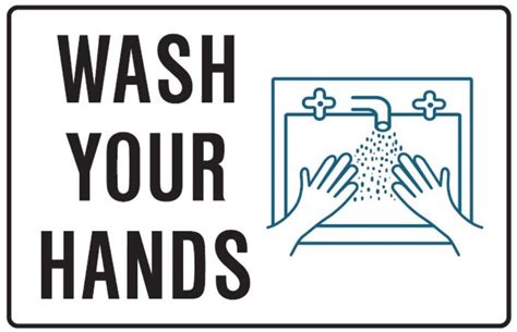 Covid 19 Sign Wash Your Hands 180mm X 250 Mm Self Adhesive Vinyl
