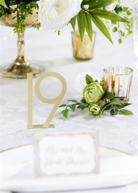 Gold Table Numbers Wedding Floral Centerpieces Diy Wedding Decorations