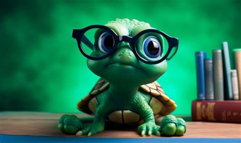 Premium Photo A Turtle With Glasses And A Turtle Wearing Glasses