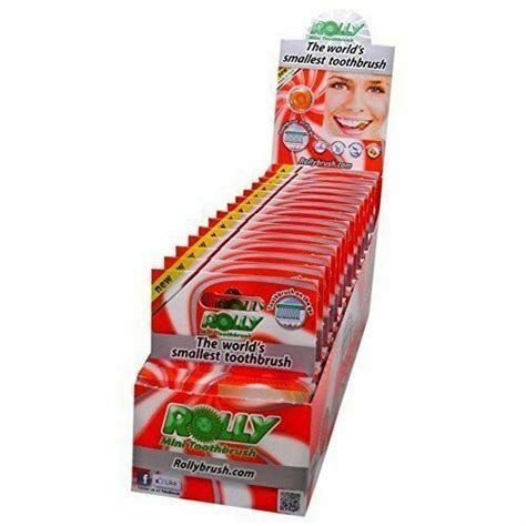 Rolly Smallest Mini Travel Camping Toothbrush Chewing Gum Fresh Peach