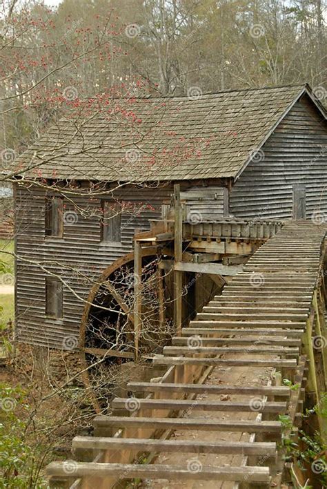 Historic Grist Mill With Waterwheel Stock Photo Image Of Travel