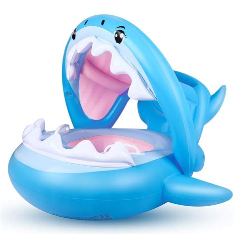 Baby Float Swimming Pool Toddler Floaties With Inflatable Canopy Shark