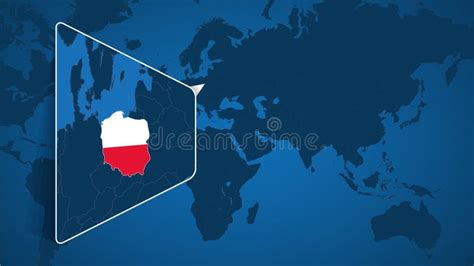 location of poland on the world map with enlarged map of poland with
