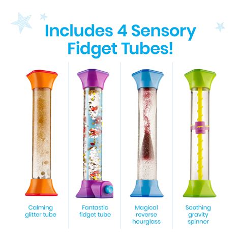 Hand2mind Sensory Fidget Tubes Anxiety Relief Toy Occupational Therapy Toys Fidget Toys For