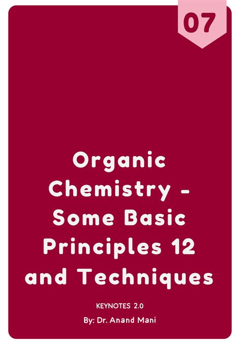 Solution Organic Chemistry Some Basic Principles 12 And Techniques