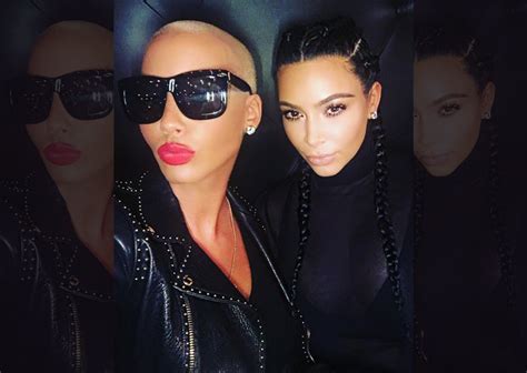 kim kardashian and amber rose squashes beef with a instagram selfie ear hustle 411