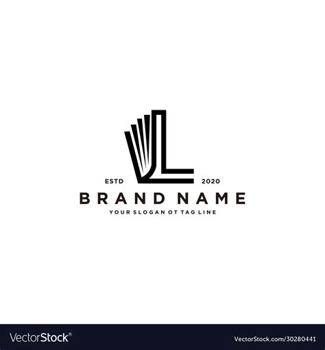 Letter L And Book Logo Design Royalty Free Vector Image