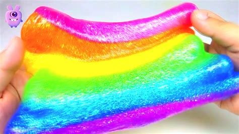 How To Make Rainbow Glitter Slime Youtube