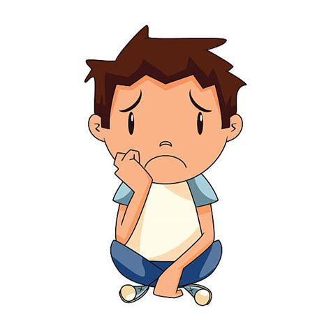Royalty Free Cartoon Of A Sad Lonely Boy Kid Clip Art Vector Images