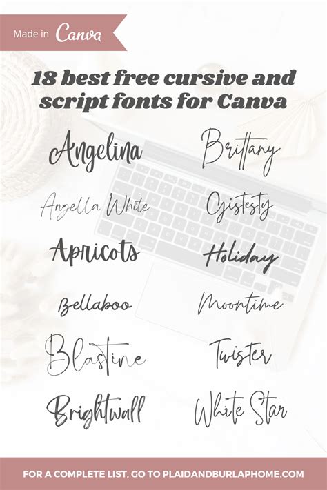 The Best Cursive And Script Canva Fonts Best Fonts For Logos