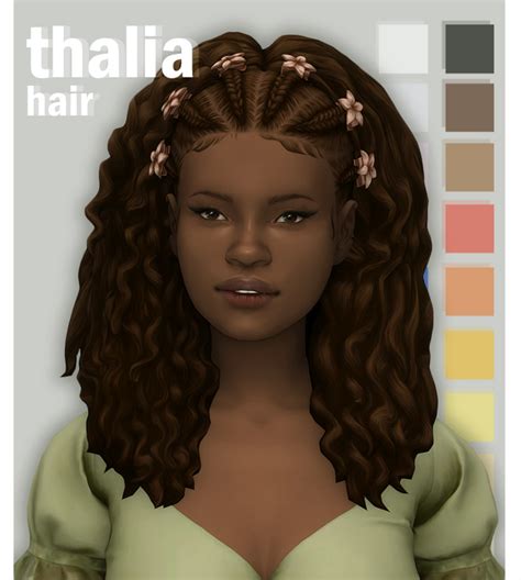 Thalia Hair Patreon Sims 4 Curly Hair Sims Hair Sims 4 Black Hair