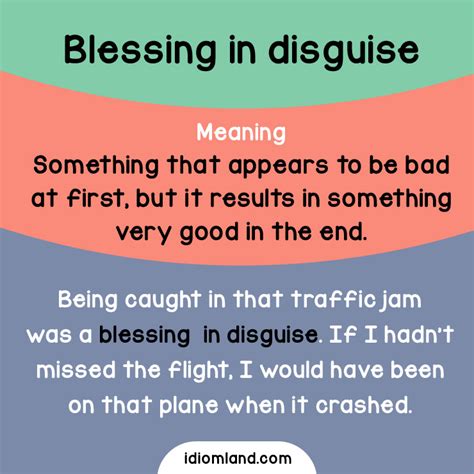 Idiom Land — Idiom Of The Day Blessing In Disguise Meaning