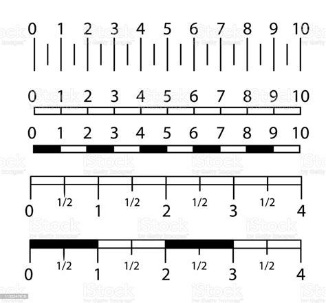 Inch And Metric Rulers Set Centimeters And Inches Measuring Scale Cm