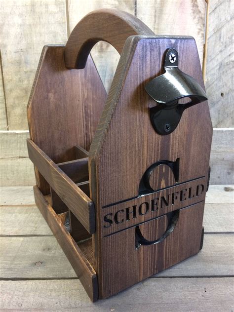 Personalized Wood Beer Caddy Beer Carrier Beer Caddy Bottle