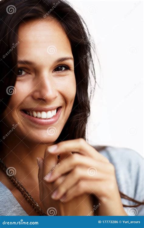 Portrait Of A Cute Young Lady Smiling Stock Photo Image Of Friendly