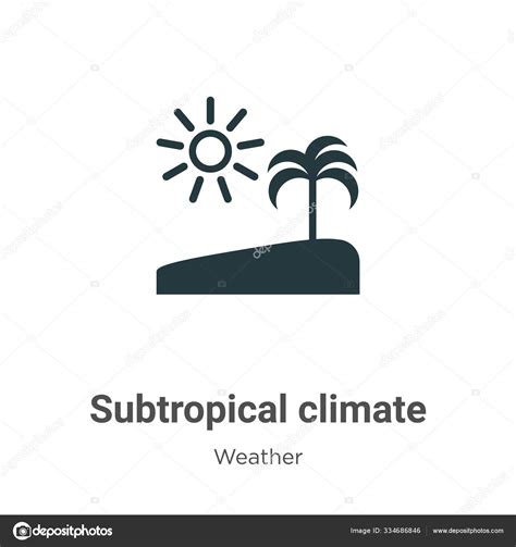 Subtropical Climate Vector Icon White Background Flat Vector