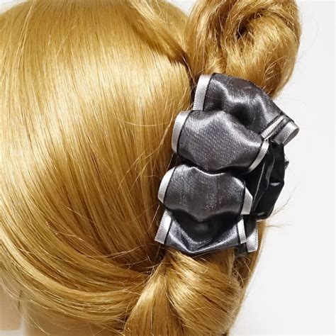 Satin Bow Mesh Wrap Flat Style Hair Jaw Claw Clip Women Hair Etsy