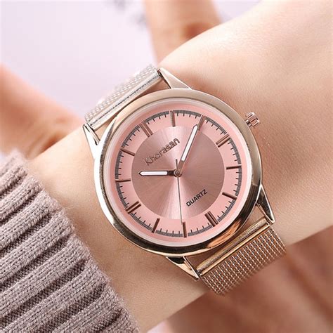 ladies alloy quartz watches luxury fashion brand women s casual plastic strap band watch analog
