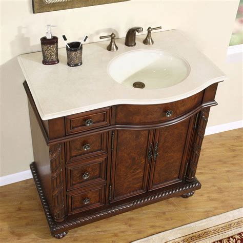 Get 5% in rewards with club o! 36" Single Bathroom Vanity Cherry with Oval Sink