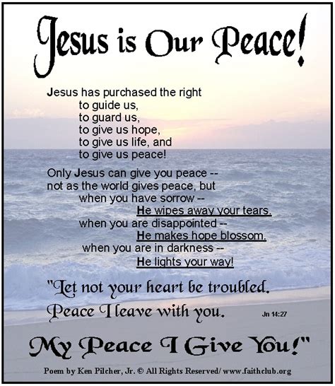 Jesus Is Our Peace Christ Quotes Religious Quotes Bible Verses