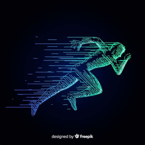 Abstract Runner Silhouette Flat Design Free Vector