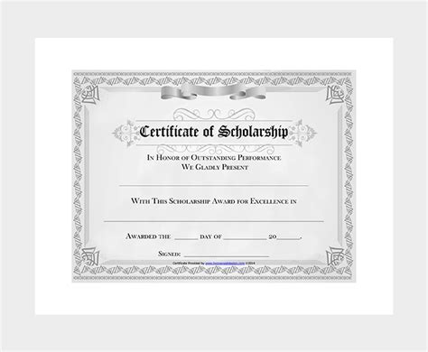 Scholarship Certificate Template 7 Free Editable For Word And Pdf