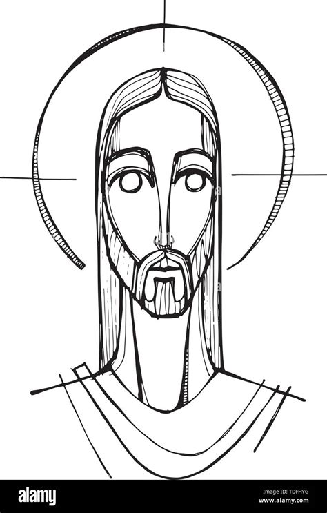 Hand Drawn Vector Illustration Or Drawing Of Jesus Christ Stock Vector
