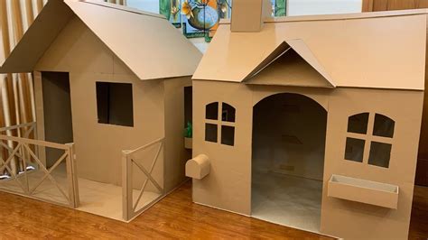 Diy How To Make A Beautiful Cardboard House Cardboard Playhouse For