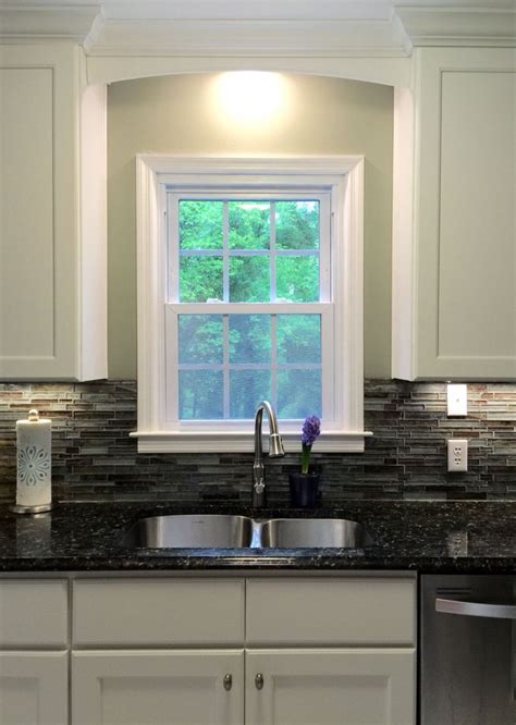 This backpainted glass backsplash for kitchen punked me! My beautiful kitchen renovation with Allen Roth Shimmering ...