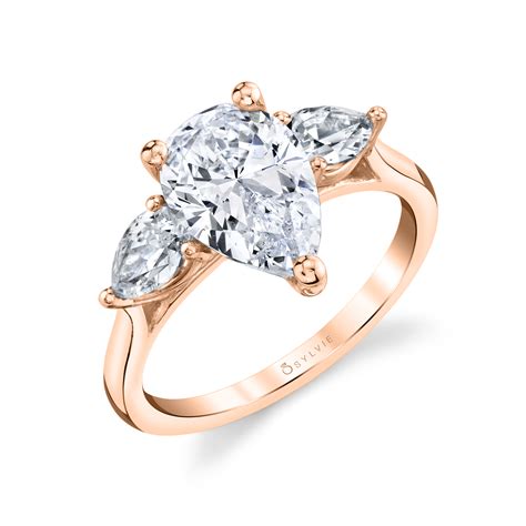 Three Stone Pear Engagement Ring S3003 50
