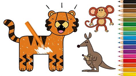 Learn To Draw Wild Animals Drawing Lessons For Children Youtube
