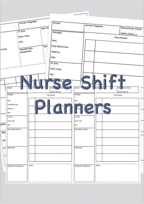 Nurse Shift Plannersbrain Sheets Pdf Digital Download Etsy Australia