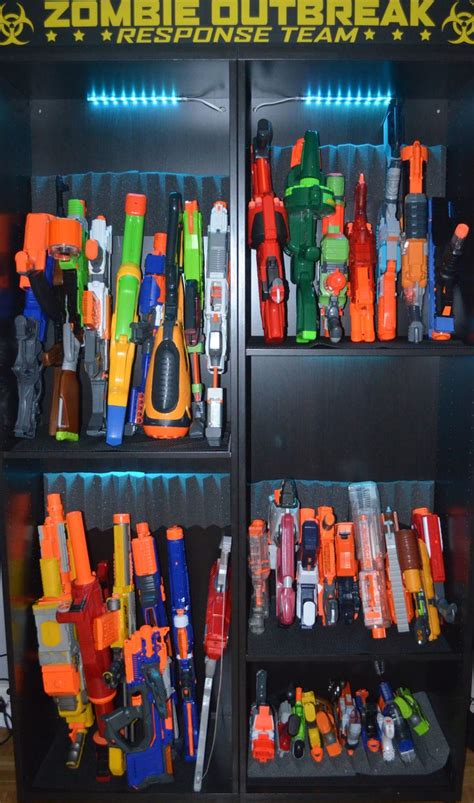 Hang a wire rack on your wall using screws, anchors, or other attachments depending on the wall material. Pin on Nerf Gun Storage and Display Cabinet