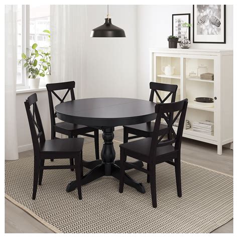 Ingatorp Extendable Table Black 431461 Ikea Zwarte Eettafels