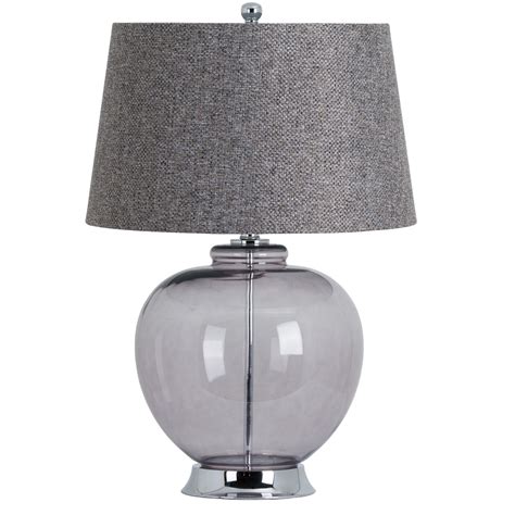 The Versailles Smoked Glass Table Lamp With Chrome Base Table Lamp