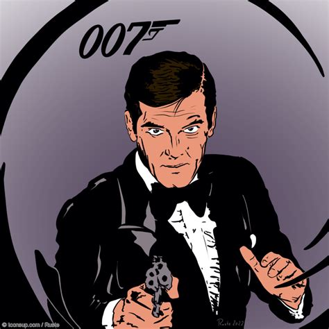 Illustration James Bond Roger Moore Toonsup