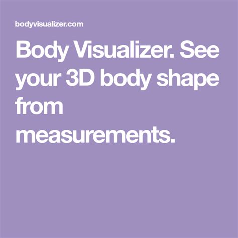 Check out inspiring examples of bodyvisualizer artwork on deviantart, and get inspired by our community of talented artists. Body Visualizer. See your 3D body shape from measurements ...
