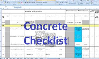 Concrete mixer has many advantages with compact structure and simple maintenance. Checklist Concrete works Inspections in Excel in 2020 ...