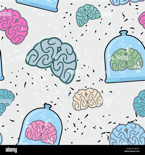 Laboratory Of Pitcher And Human Brain In A Jar Seamless Pattern