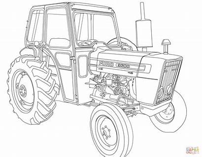 Tractor Coloring Ford Pages Drawing Printable Colouring