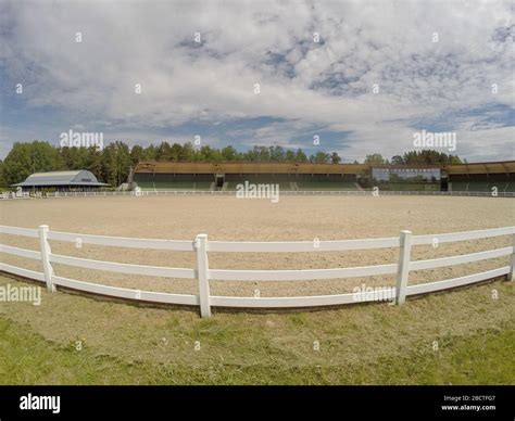 Empty Hippodrome View In Harmony Park Closed To Prienai In Lithuania