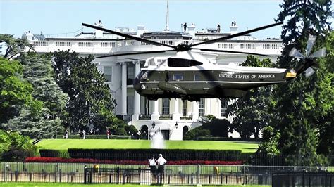 Us President Helicopter Marine One Sikorsky Vh 3d Sea King Landing At