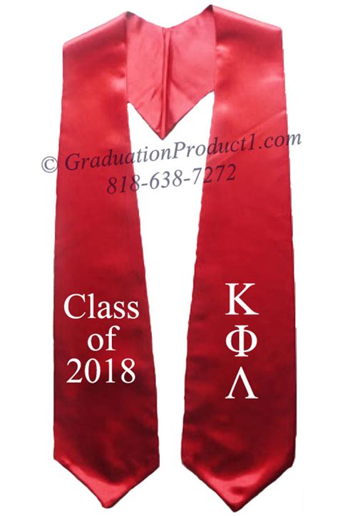 Kappa Phi Lambda Red Greek Graduation Stole And Sashes From