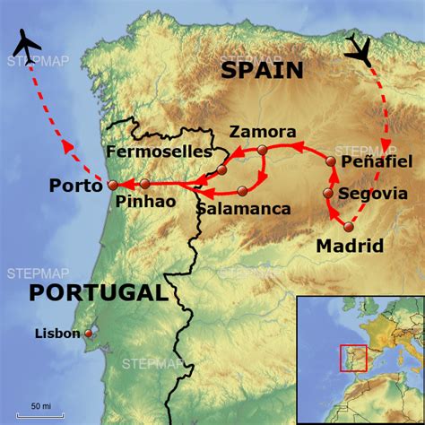 Stepmap Spain And Portugal Landkarte Für Spain