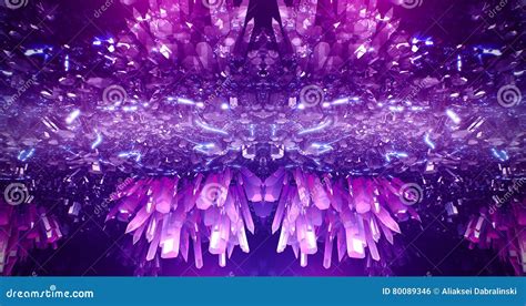 Crystal Neon Cave Abstract Background Stock Illustration Illustration
