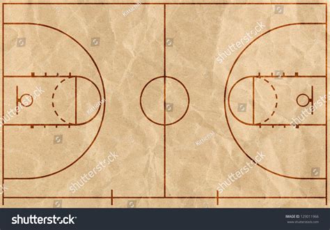 Basketball Court Line On Paper Stock Illustration 129011966 Shutterstock